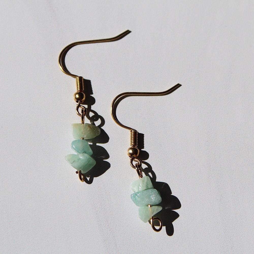 Teal stone earrings